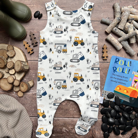 Construction Footed Romper 3-6m