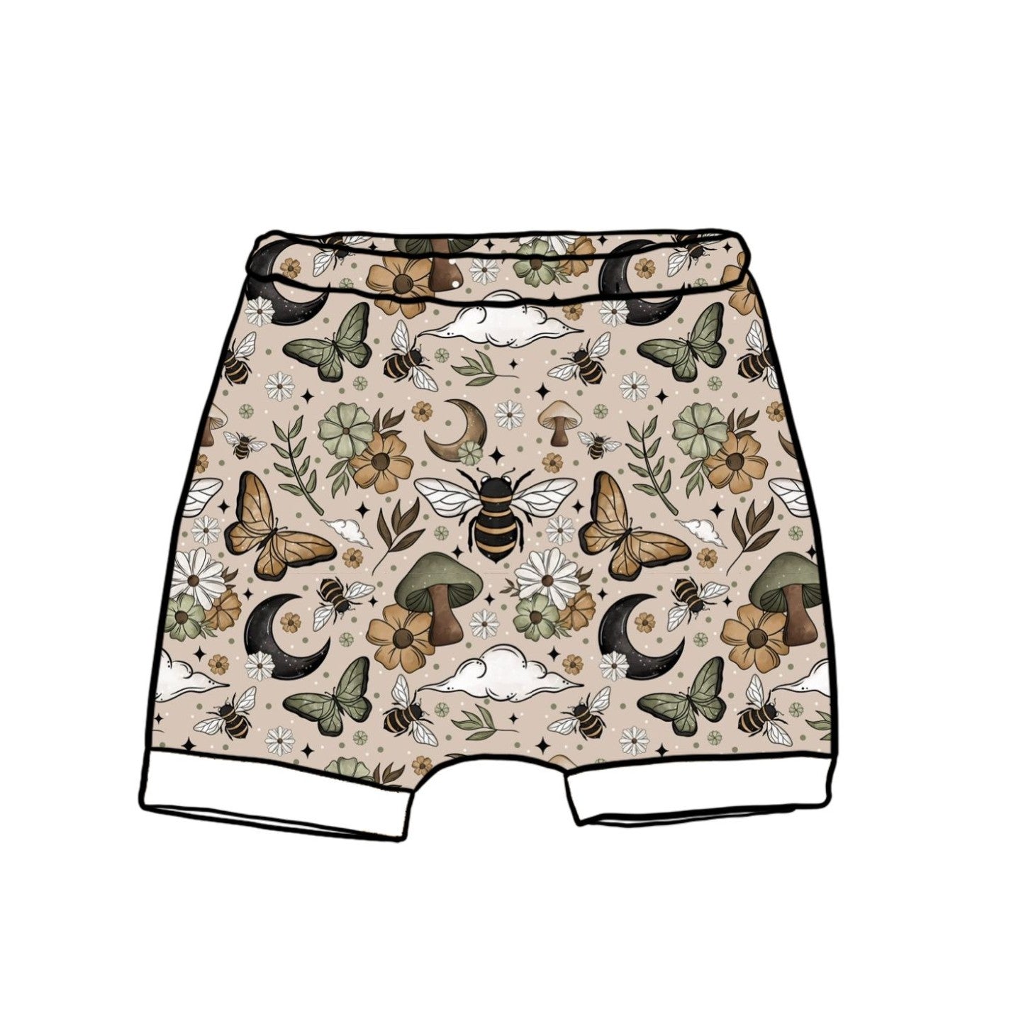 Fall Bees Child & Baby Rolled Shorts