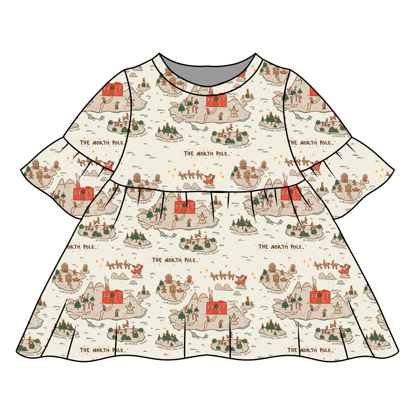 North Pole Child & Baby Frill Sleeve Dress