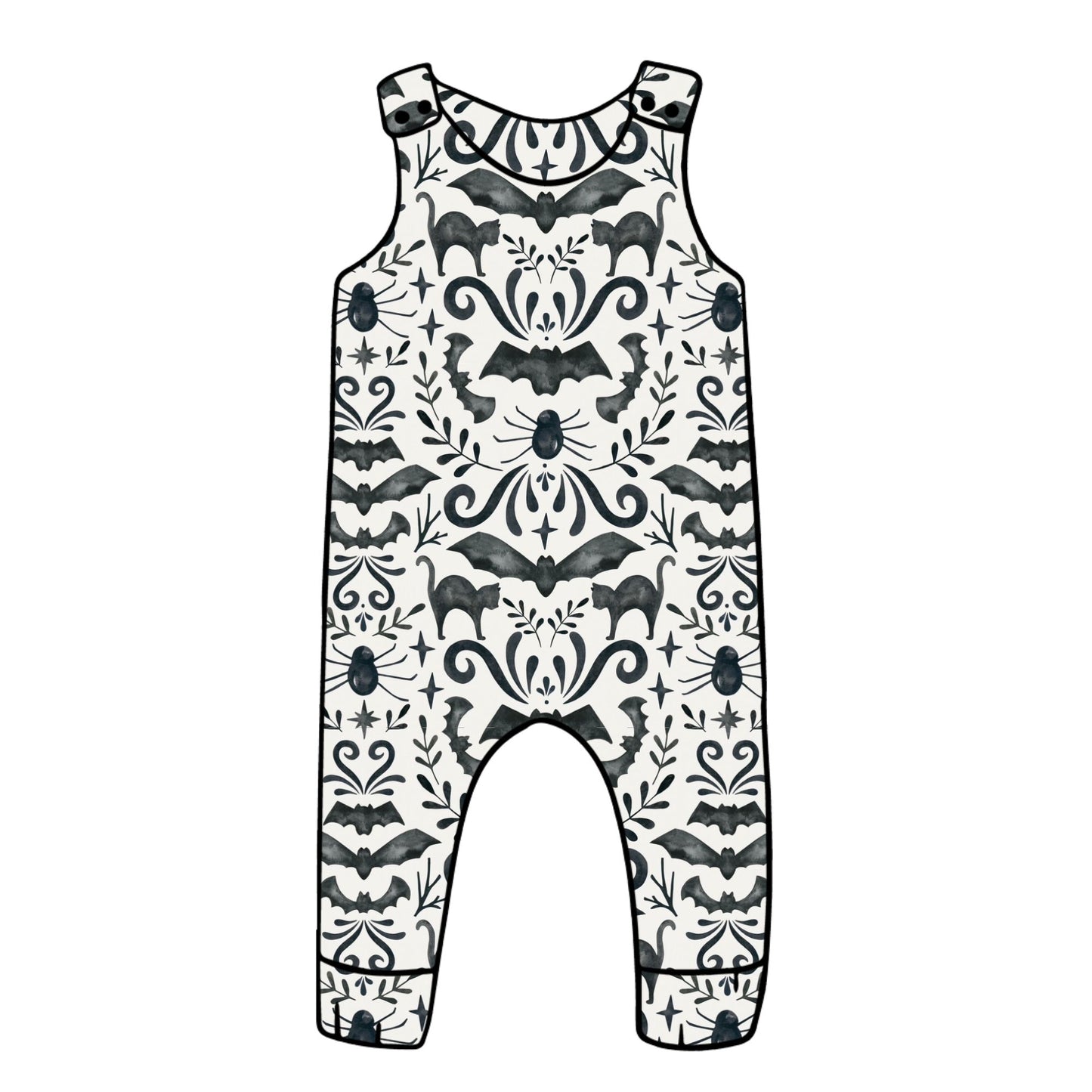 Monochrome Halloween Child & Baby Full Length Romper