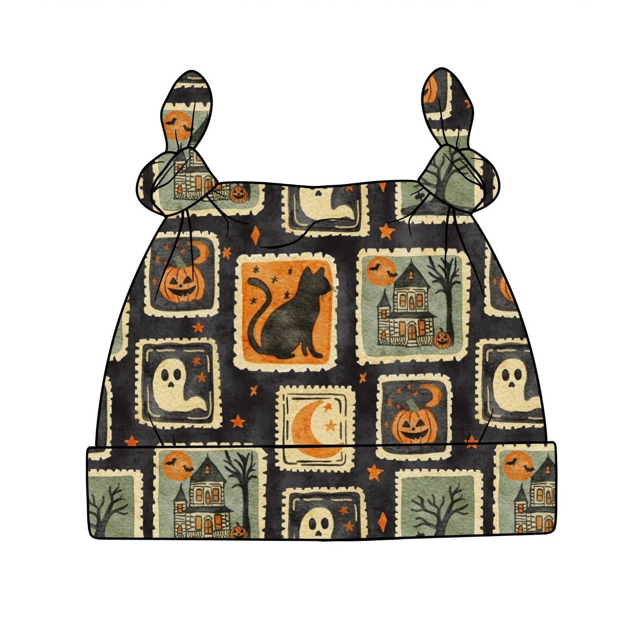 Halloween Stamps Baby Knotted Hat