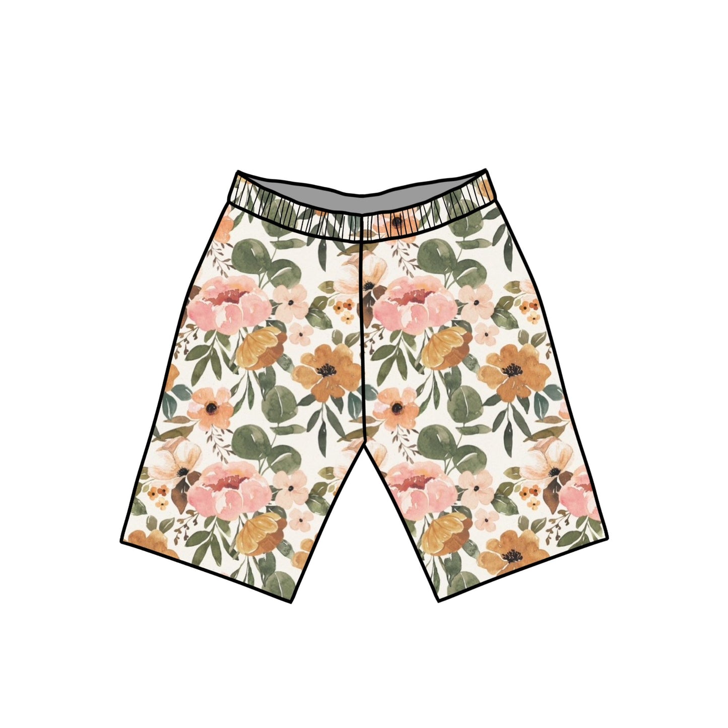 Vintage Blooms Child & Baby Shorts - Rolled or Hemmed