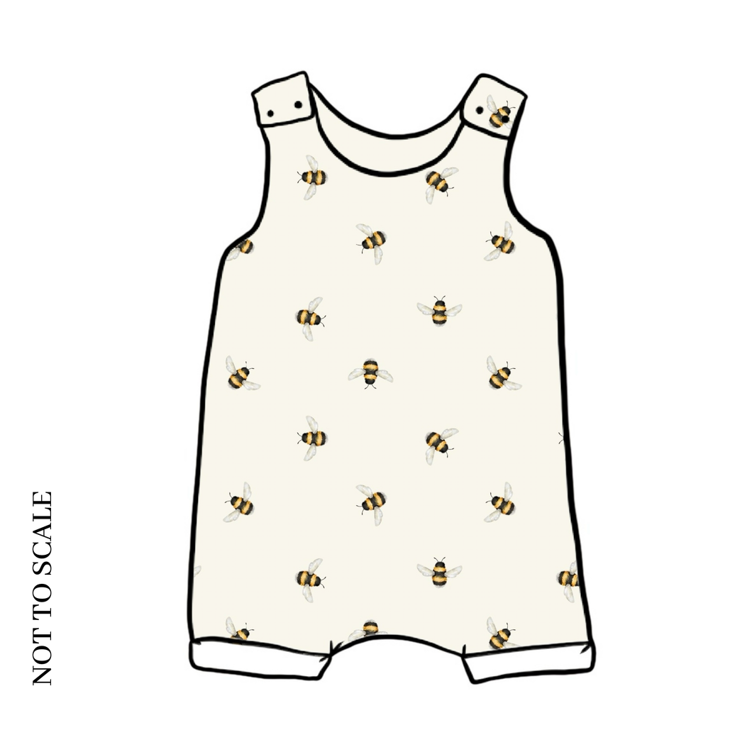 Busy Bees Short Romper / Dungarees