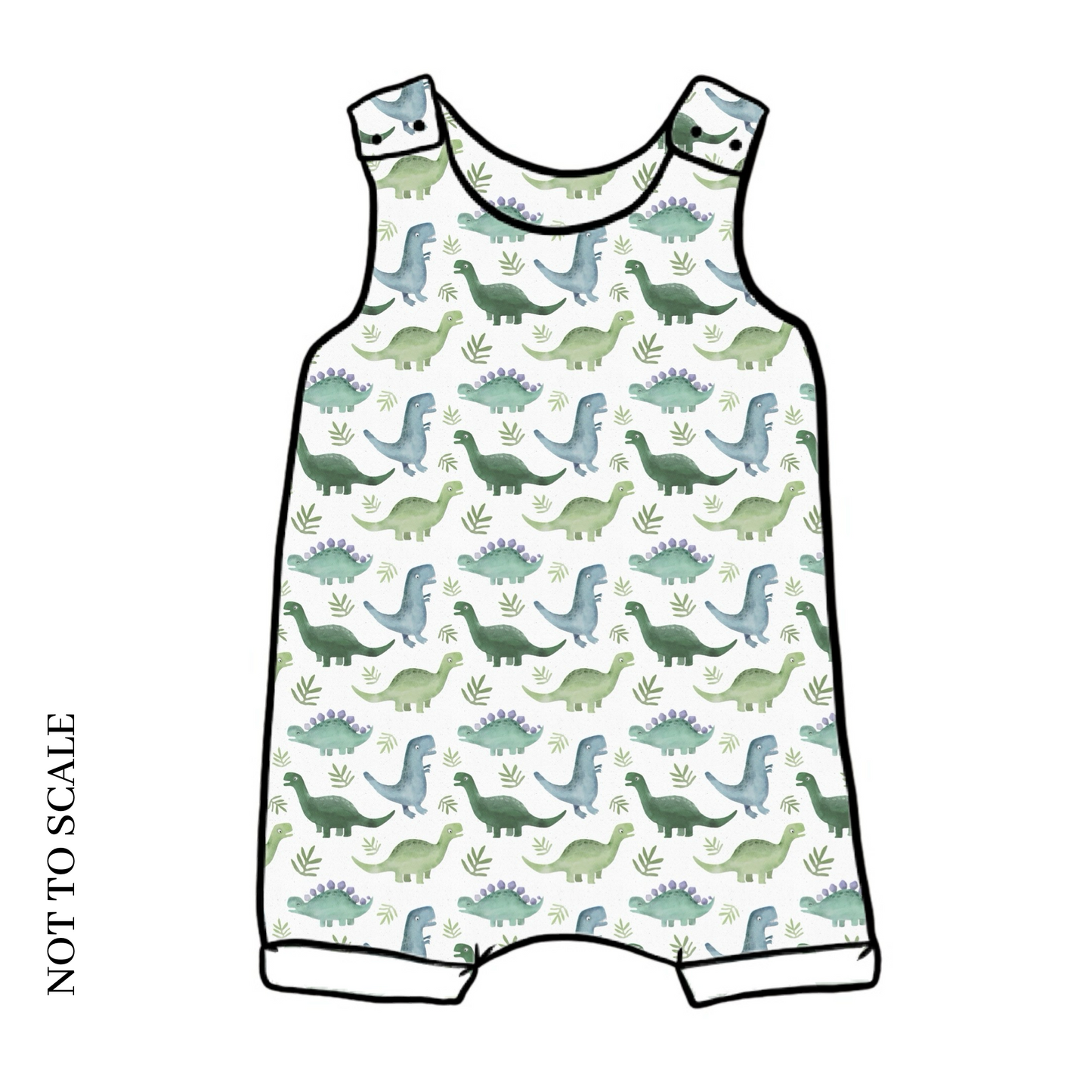 Blue Dinos Short Romper
