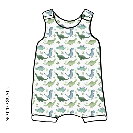 Blue Dinos Short Romper