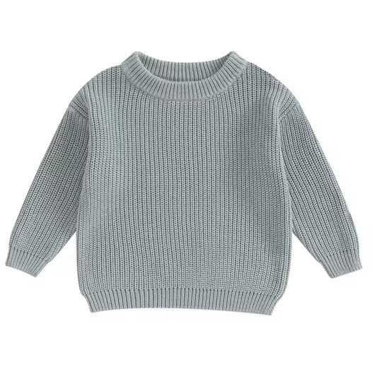 Chunky Knit Oversized Sweater - Blue