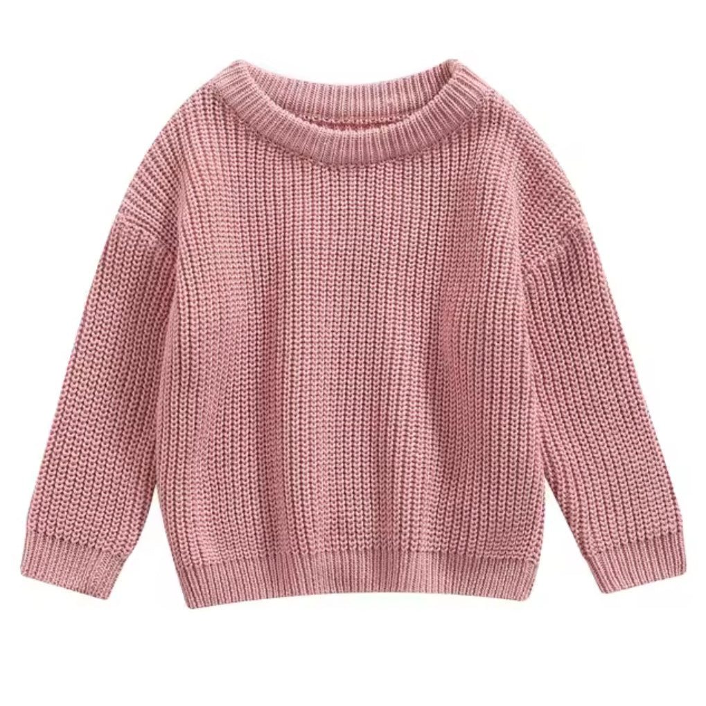 Chunky Knit Oversized Sweater - Rose