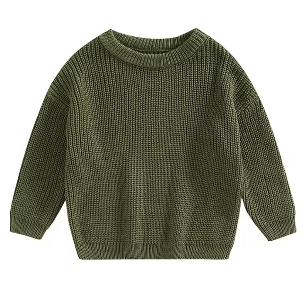 Chunky Knit Oversized Sweater - Army