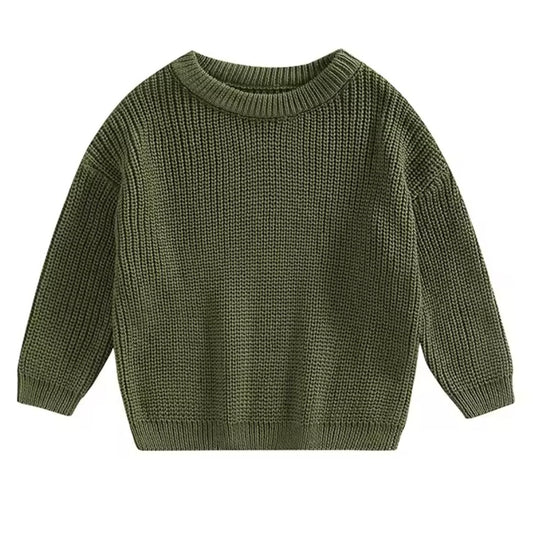 Chunky Knit Oversized Sweater - Army