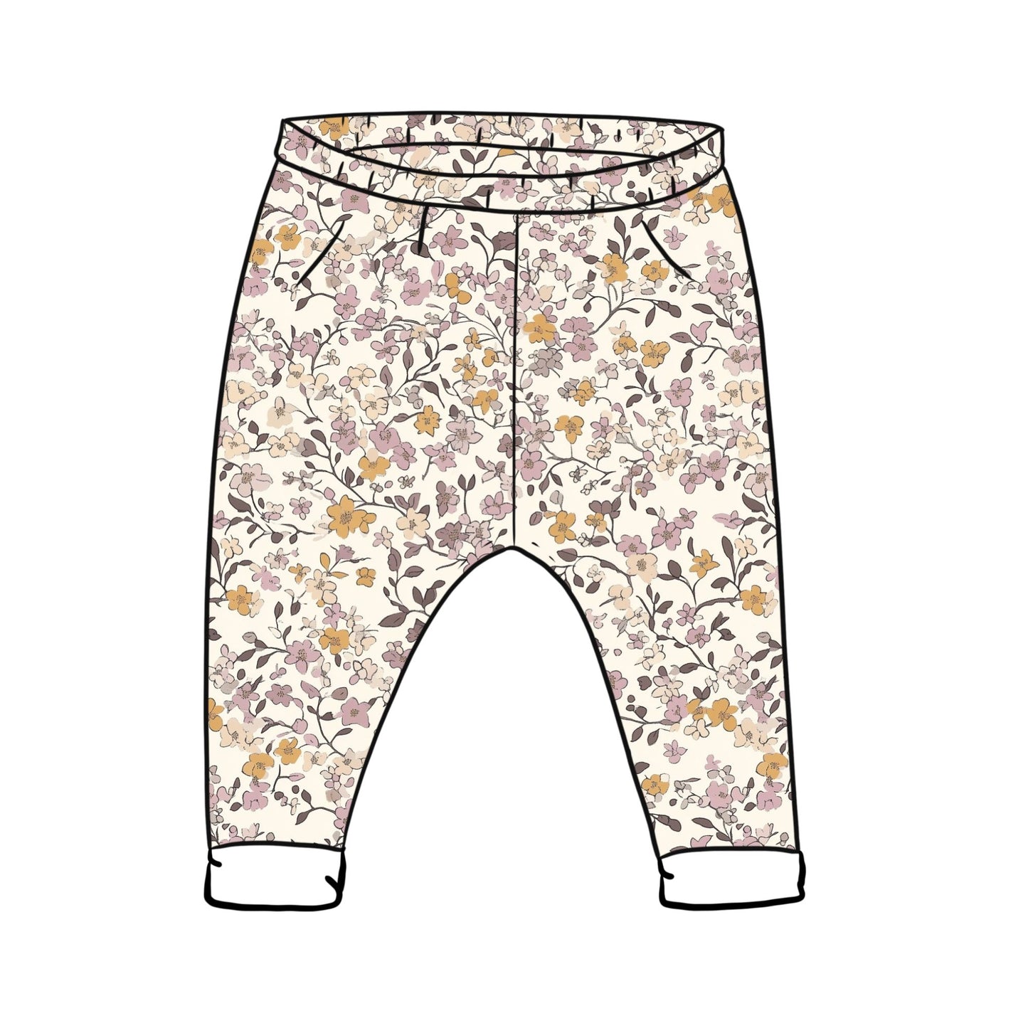 Lilac & Caramel Ditsy Floral Toddler & Child Leggings