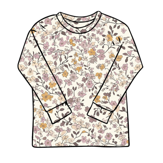 Lilac & Caramel Ditsy Floral Child & Baby Long Sleeve T-Shirt