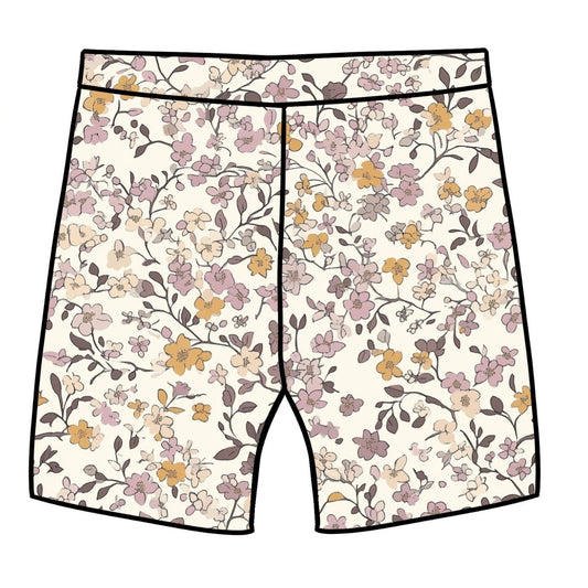Lilac & Caramel Ditsy Floral Baby & Child Lounge Shorts