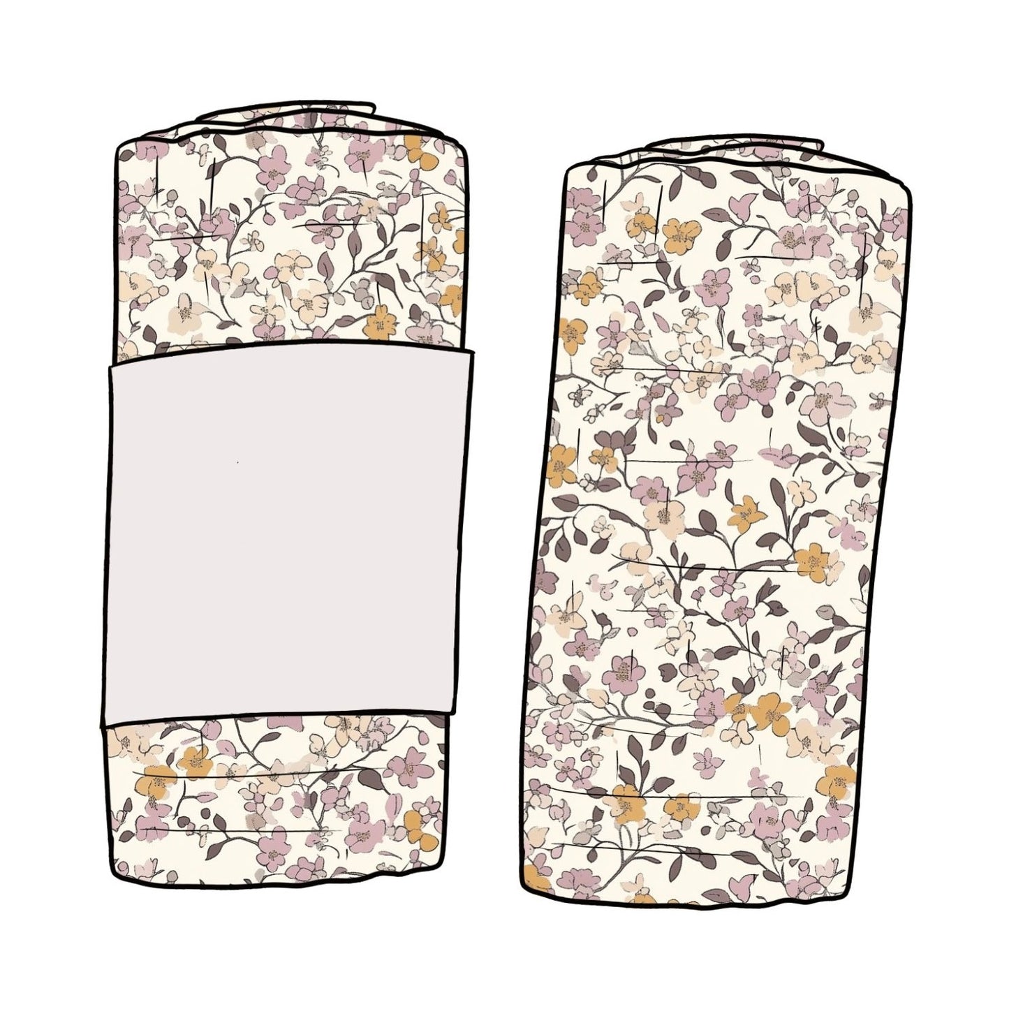 Lilac & Caramel Ditsy Floral Baby & Toddler Muslin Swaddle Blanket