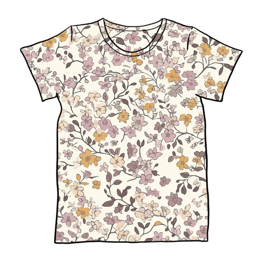 Lilac & Caramel Ditsy Floral Child & Baby T-Shirt