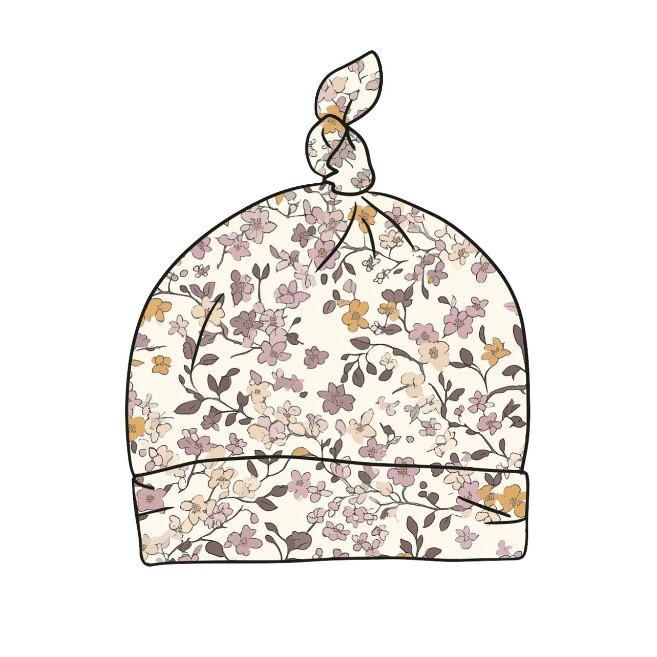 Lilac & Caramel Baby Knotted Hat