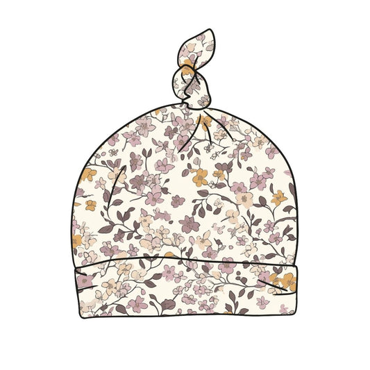 Lilac & Caramel Baby Knotted Hat