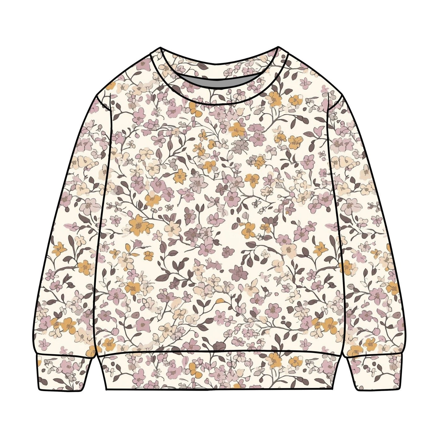 Lilac & Ditsy Caramel Floral Child & Baby Sweatshirt