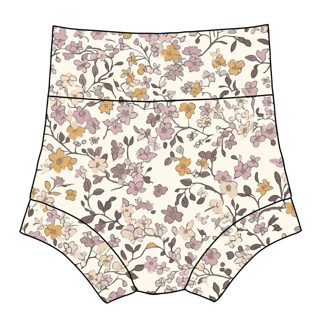 Lilac & Caramel Ditsy Floral Child & Baby Yoga Bloomers