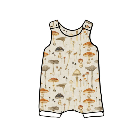 Linen Mushrooms Child & Baby Short Romper