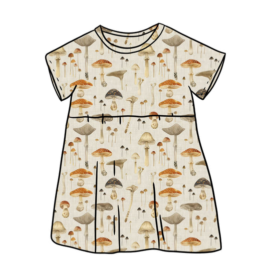 Linen Mushrooms Child & Baby Short Sleeve Dress
