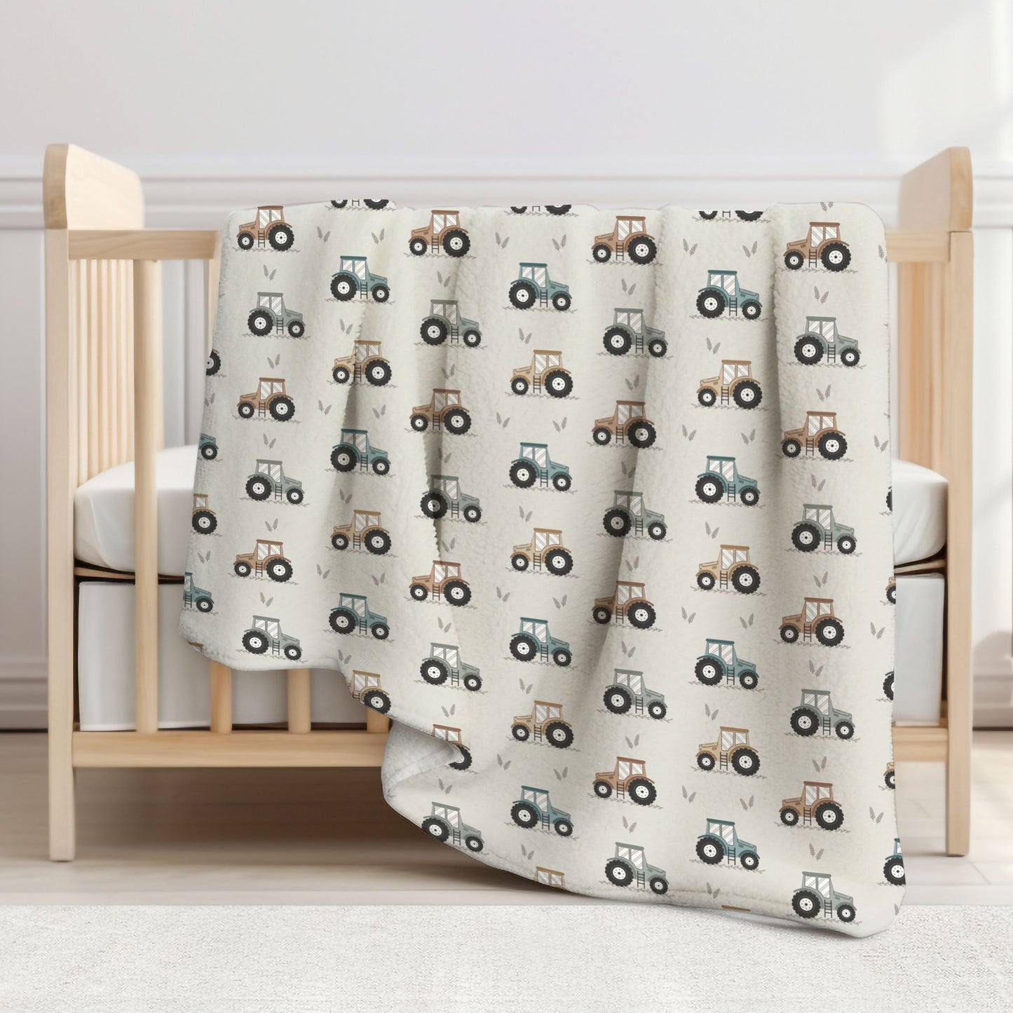 Little Tractors Toddler & Child Sherpa Blanket