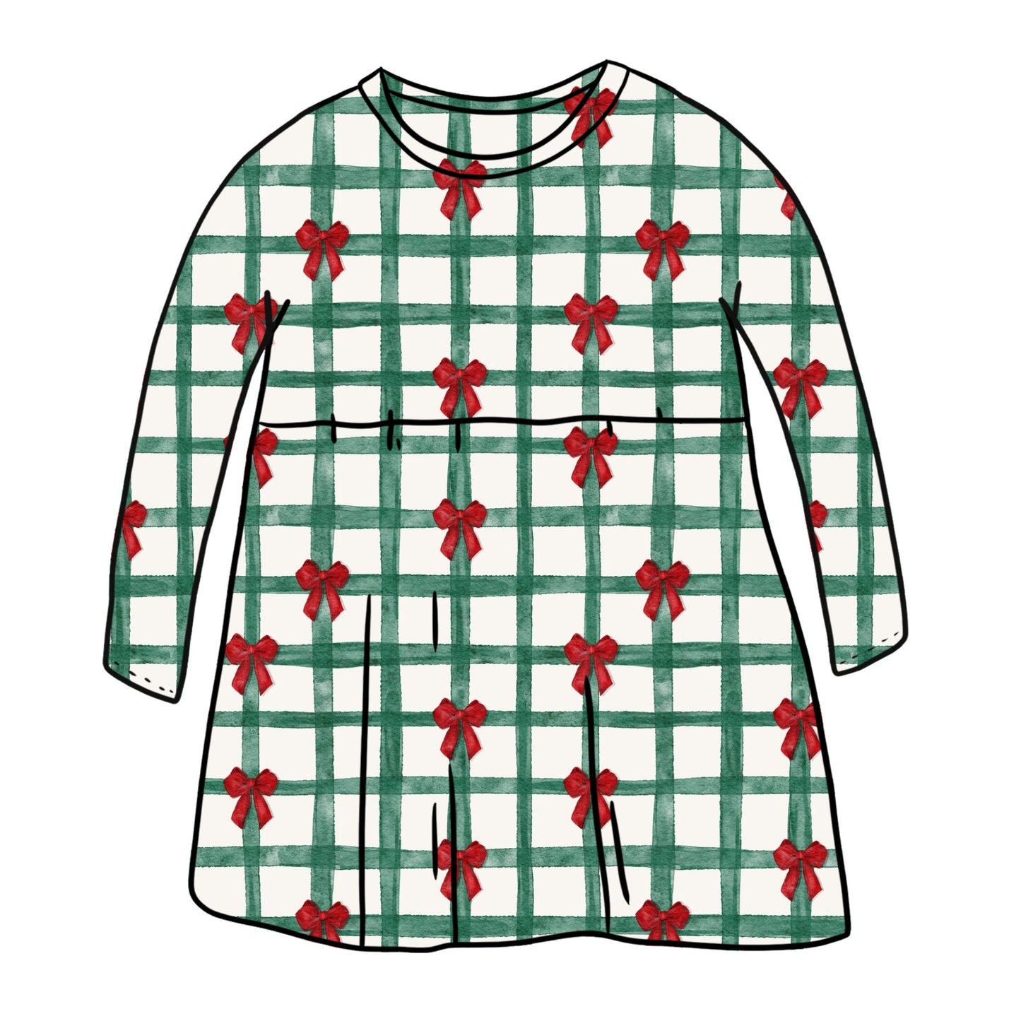 Christmas Gingham Child & Baby Long Sleeve Dress