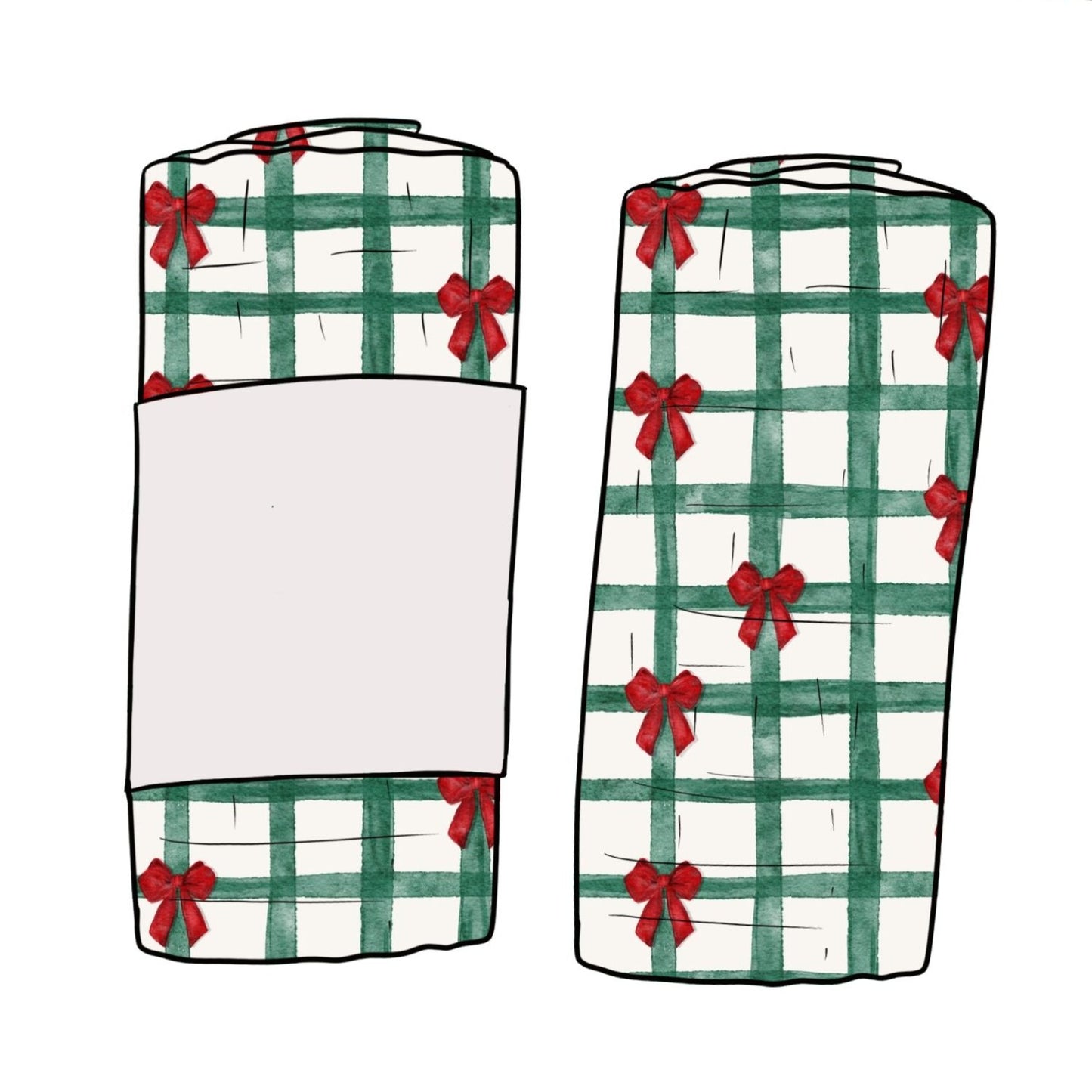 Christmas Gingham Child & Baby Muslin Swaddle Blanket