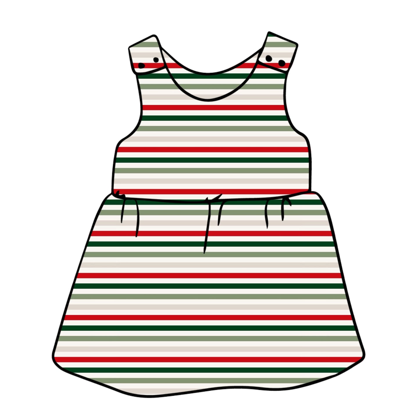Christmas Stripes Child & Baby Pinafore Dress