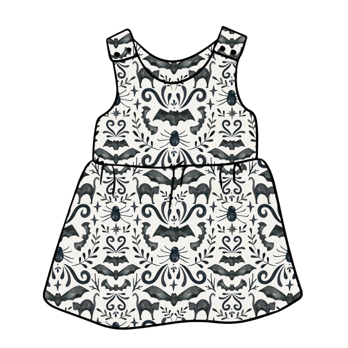 Monochrome Halloween Child & Baby Pinafore Dress