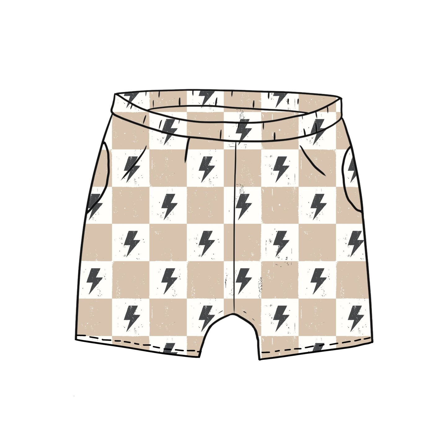 Lightning Chequers Toddler & Child Pocket Shorts