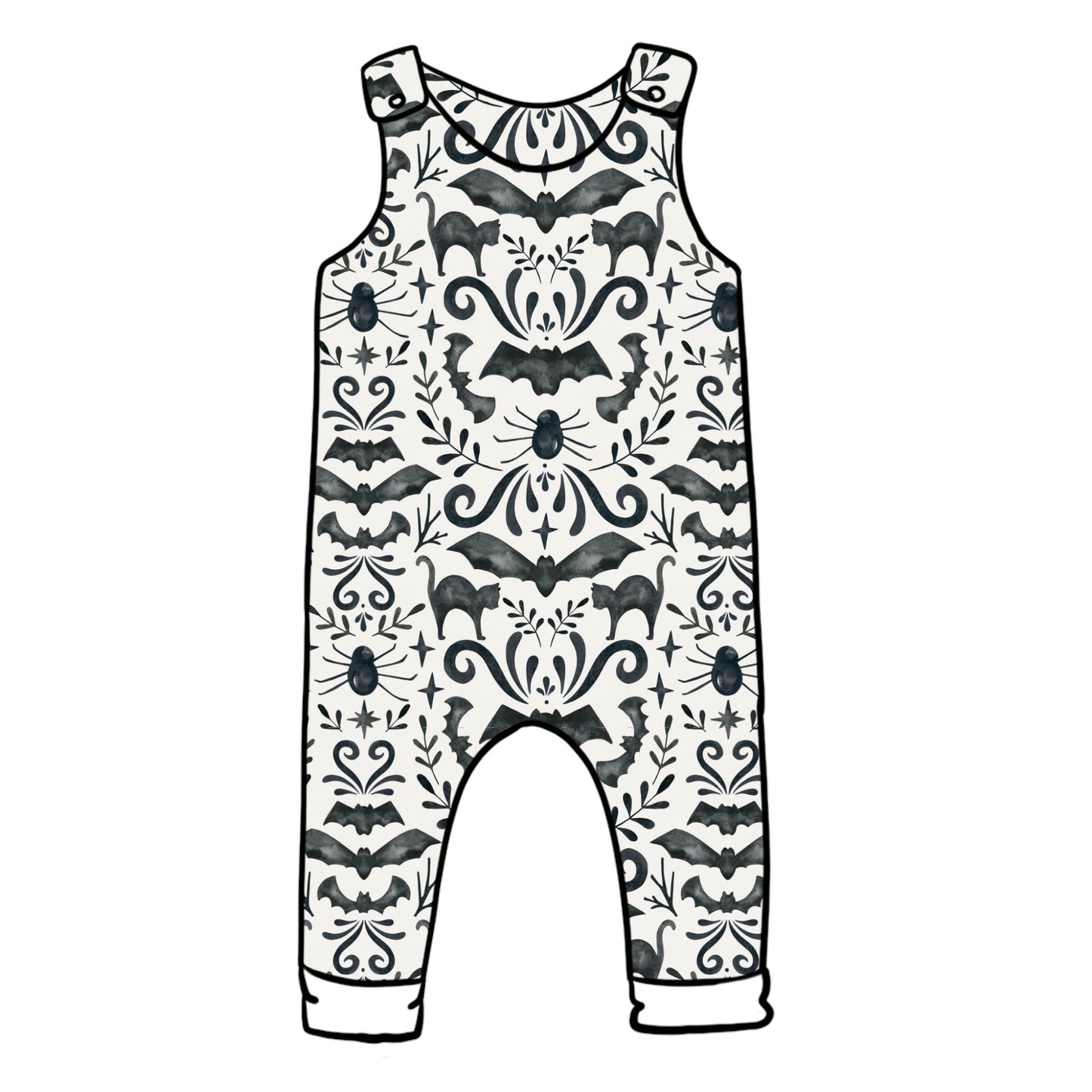Monochrome Halloween Child & Baby Full Length Romper