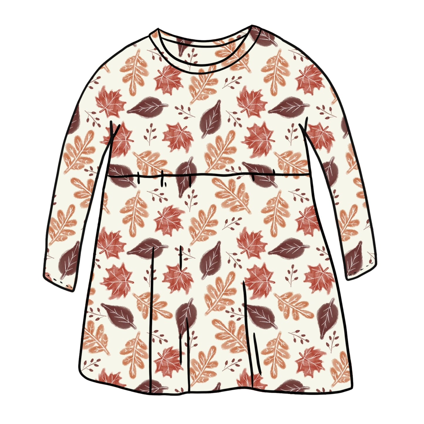 Rustic Autumn Leaves Child & Baby Long Sleeve Dress