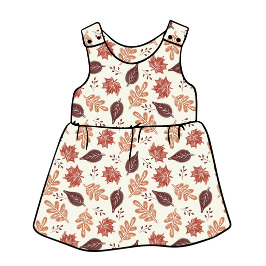 Rustic Autumn Leaves Child & Baby Pinafore Dress