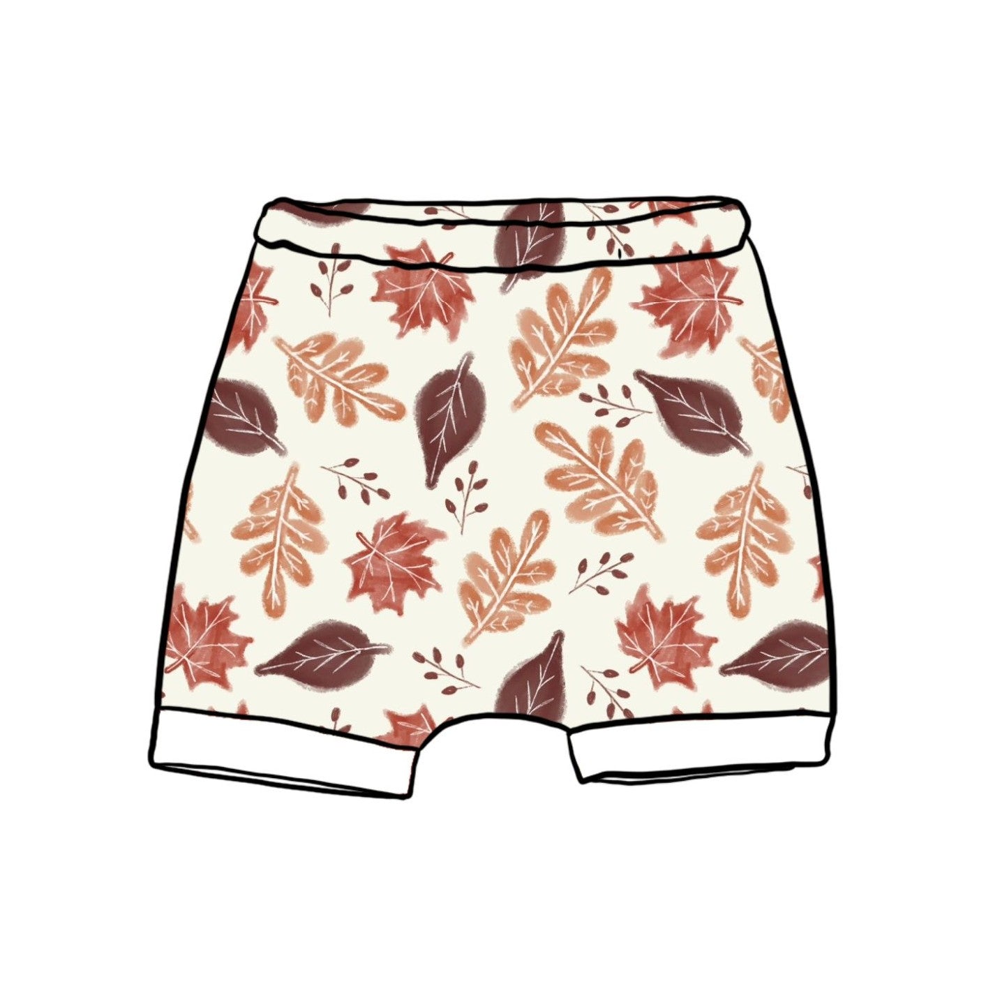 Rustic Autumn Leaves Child & Baby Rolled Shorts