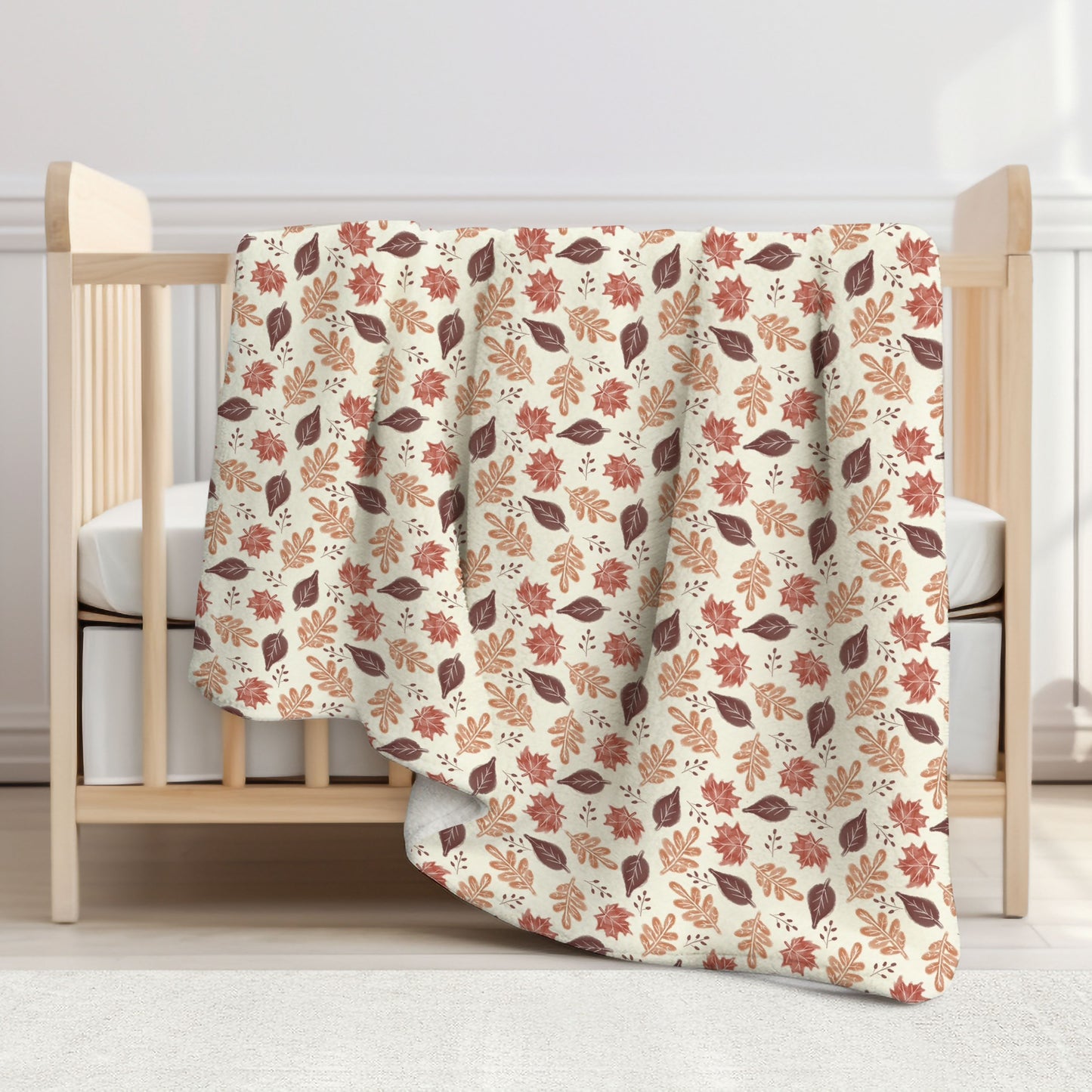Rustic Autumn Leaves Toddler & Child Sherpa Blanket