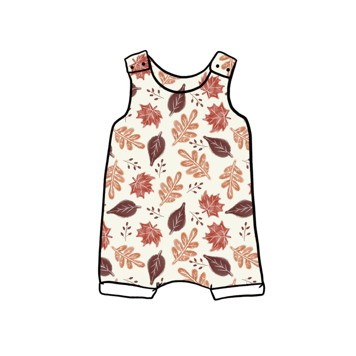 Rustic Autumn Leaves Child & Baby Short Romper