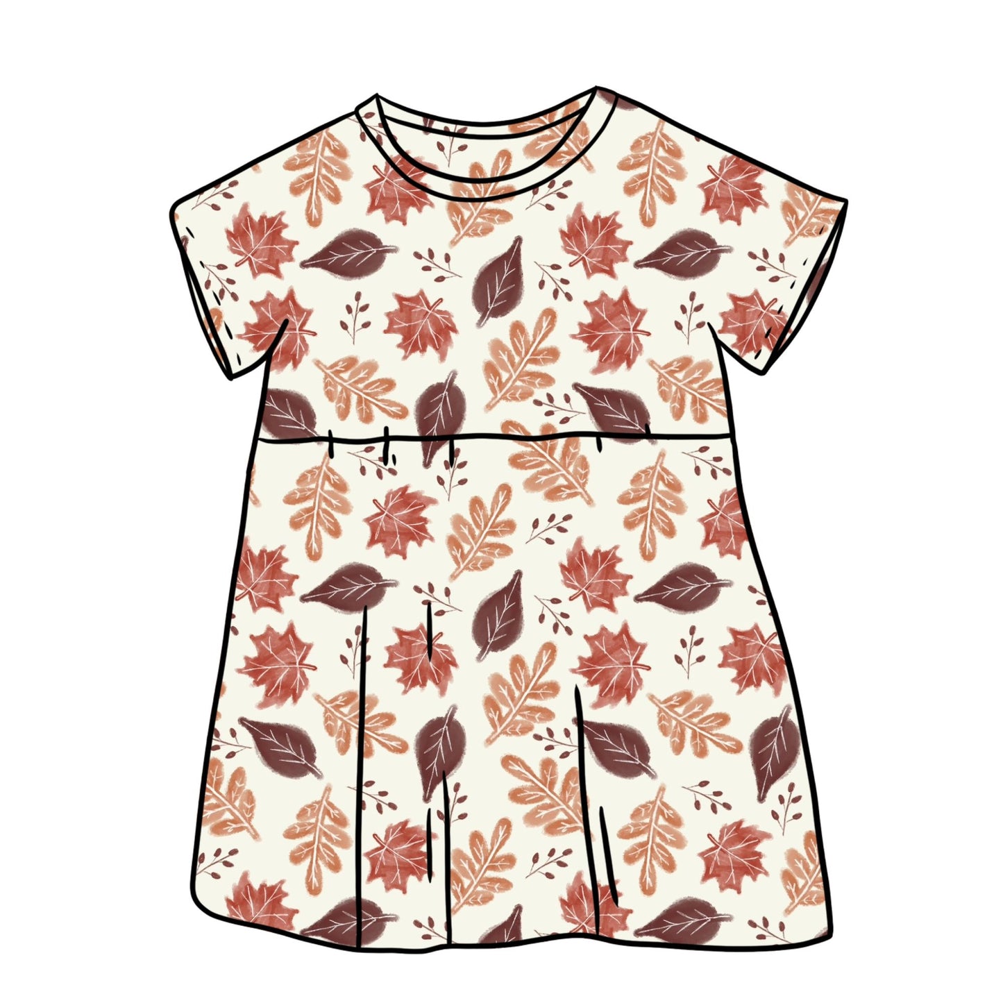 Rustic Autumn Leaves Child & Baby Short Sleeve Dress