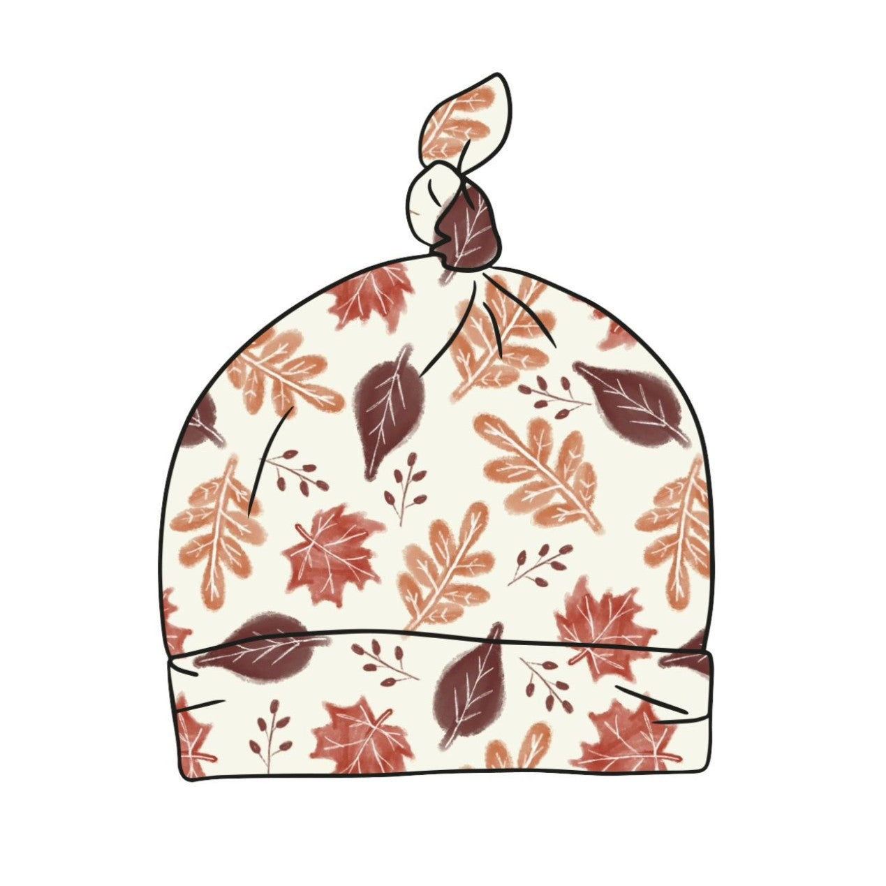 Rustic Autumn Leaves Baby Knotted Hat