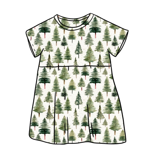 Scandi Woodland Child & Baby Short Sleeve Dress
