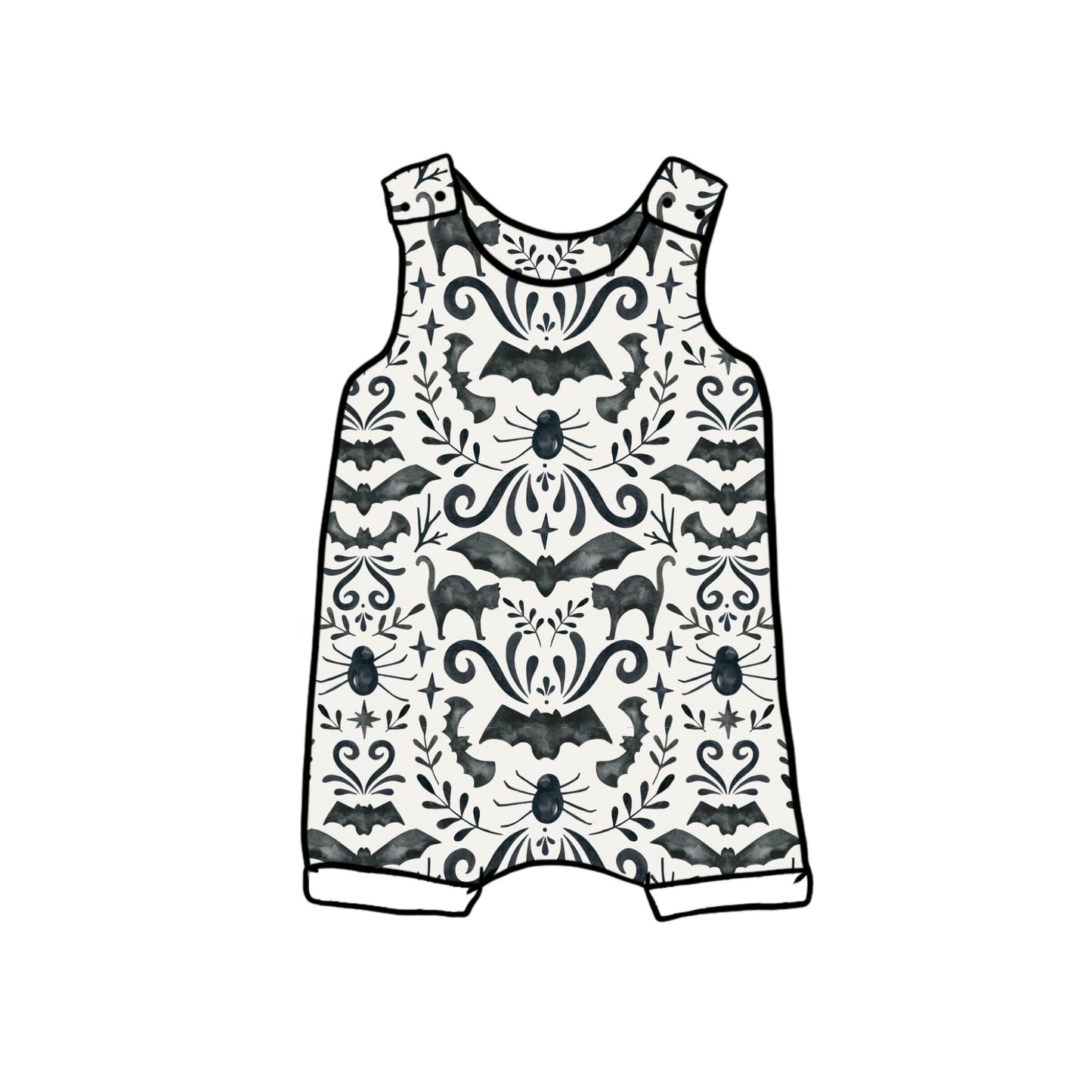 Monochrome Halloween Child & Baby Short Romper