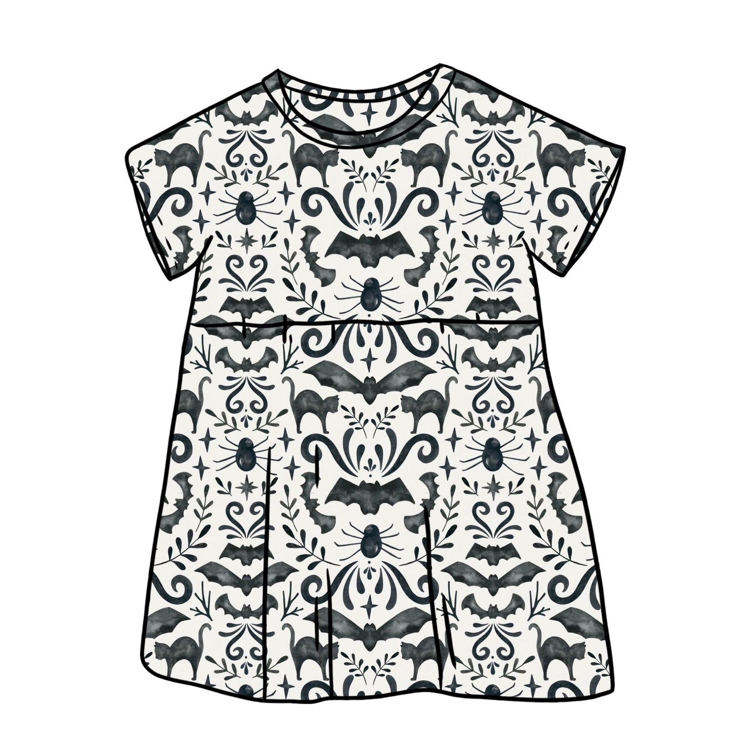 Monochrome Halloween Child & Baby Short Sleeve Dress
