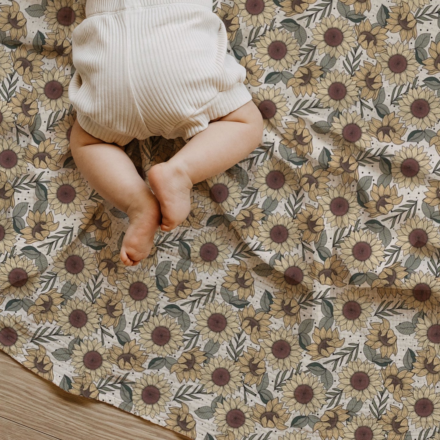 Sunflower Meadow Baby & Toddler Muslin Swaddle Blanket