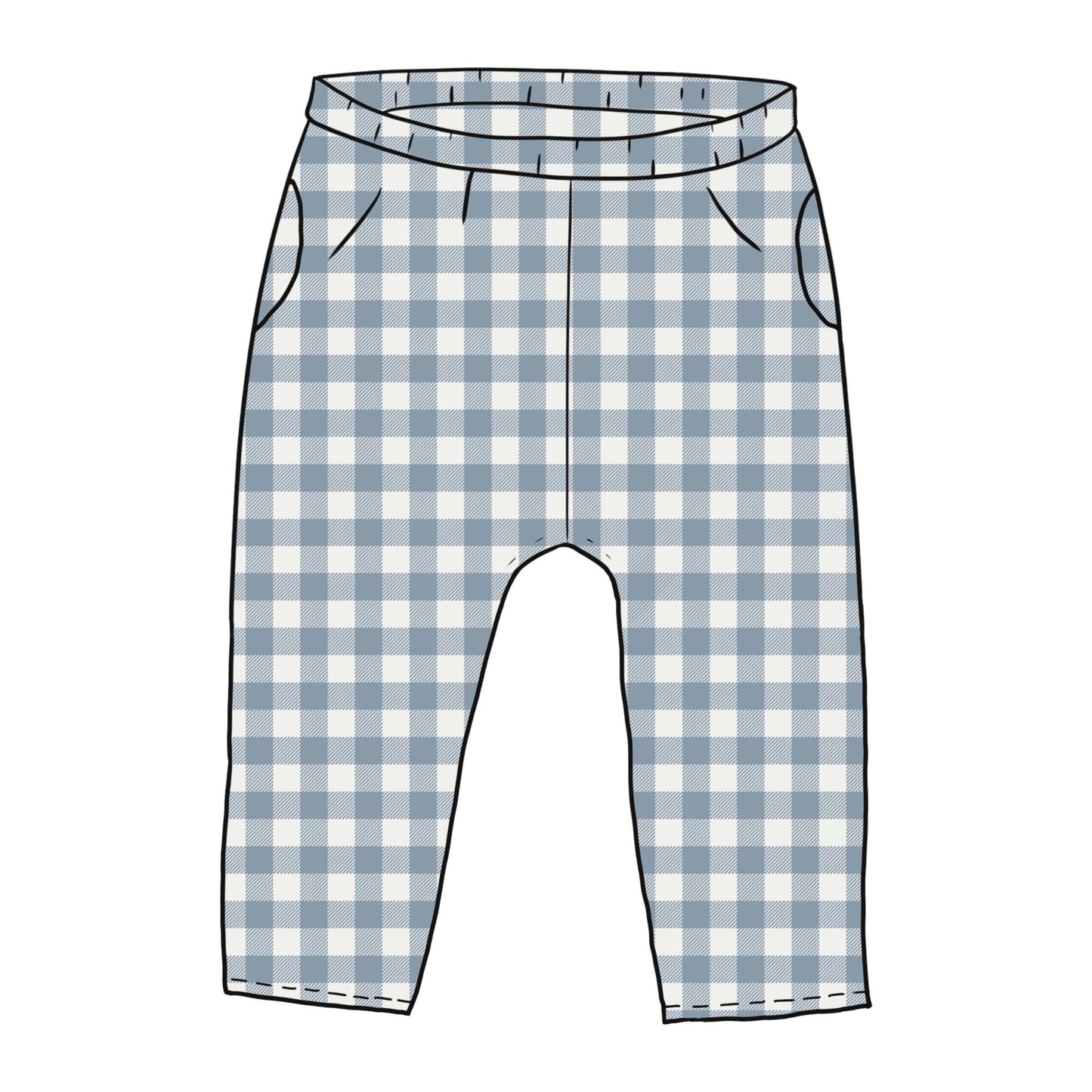 Denim Gingham Toddler & Child Pocket Trousers