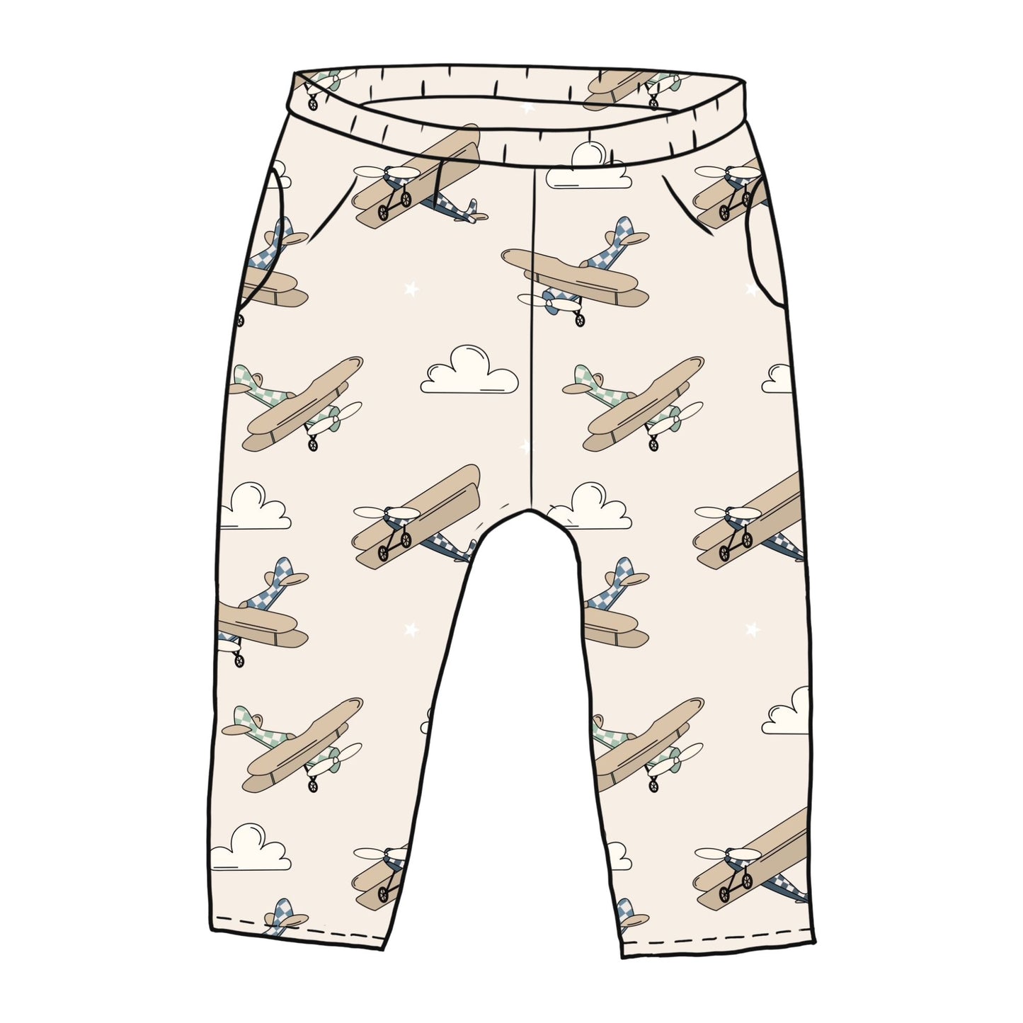 Vintage Airplanes Toddler & Child Pocket Trousers