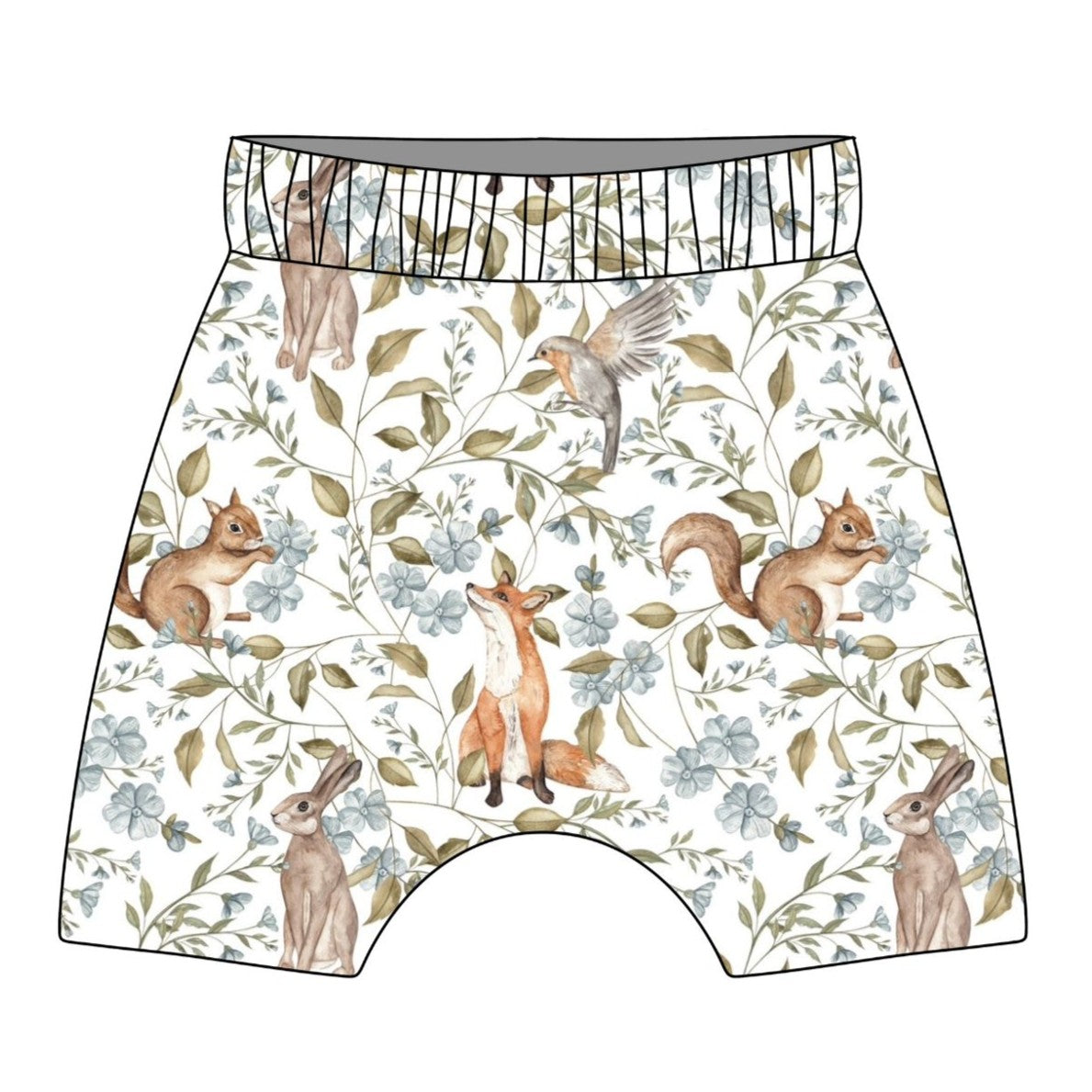 Woodland Companions Child & Baby Shorts - Rolled or Hemmed