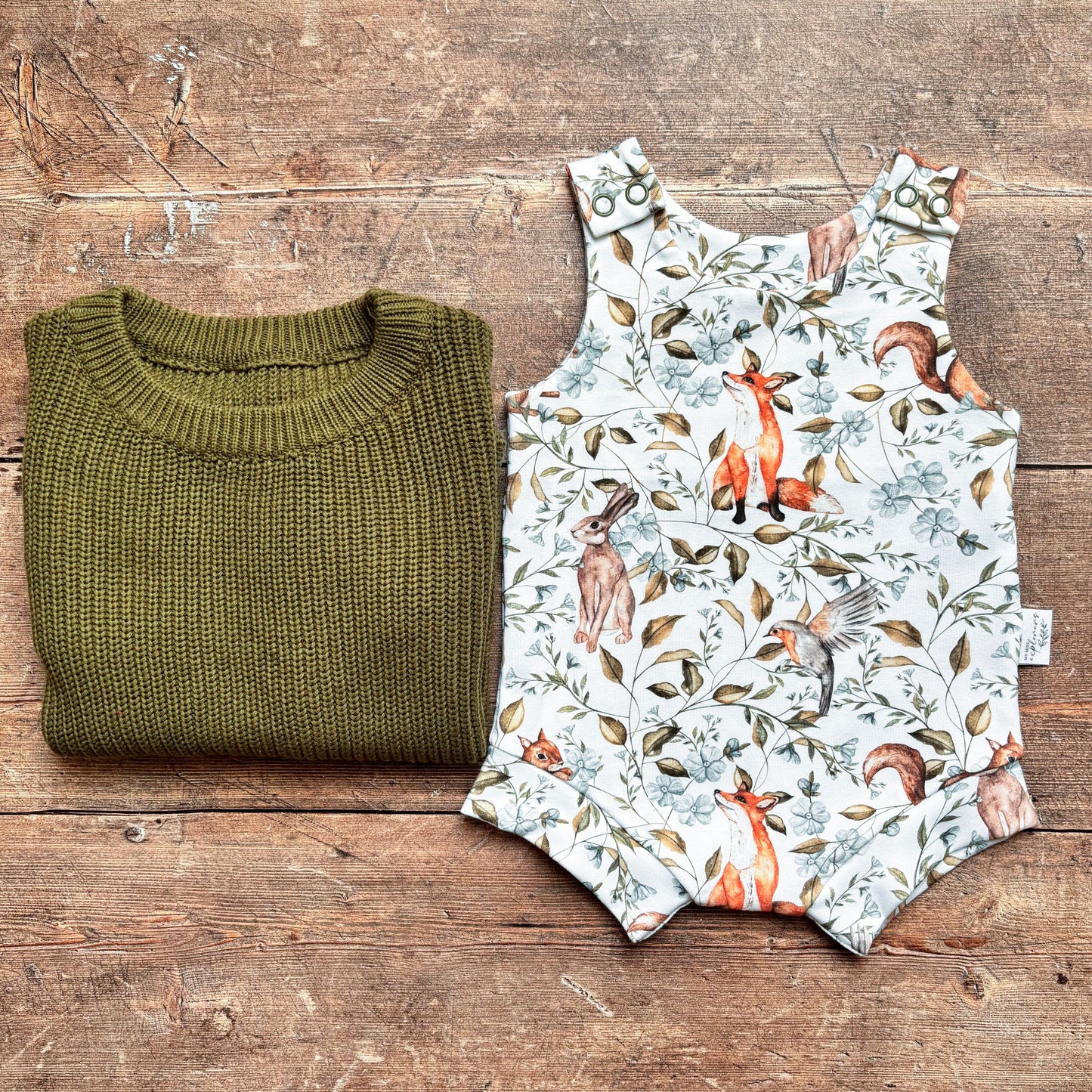 Woodland Companions Child & Baby Bloomer Romper