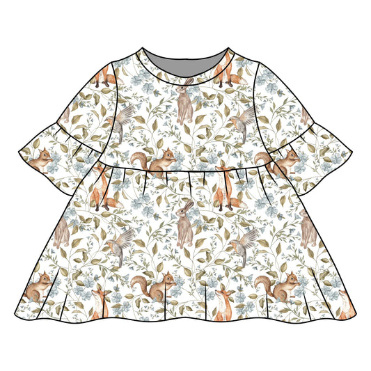 Woodland Companions Child & Baby Frill Sleeve Dress