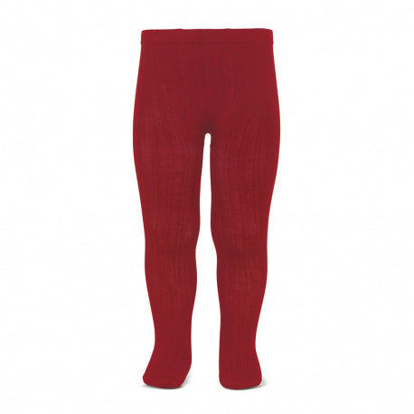 Cóndor Cotton Rib Tights - CHERRY 554