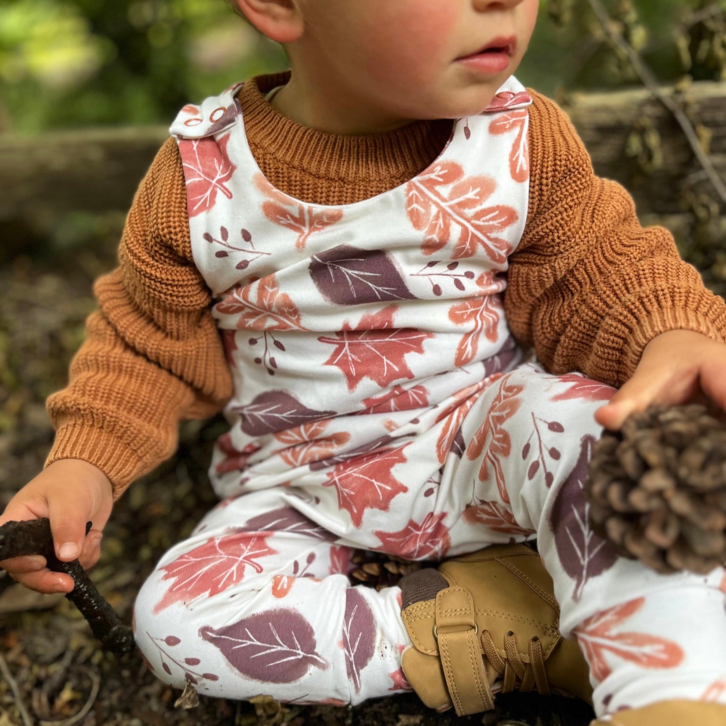 Rustic Autumn Leaves Child & Baby Full Length Romper