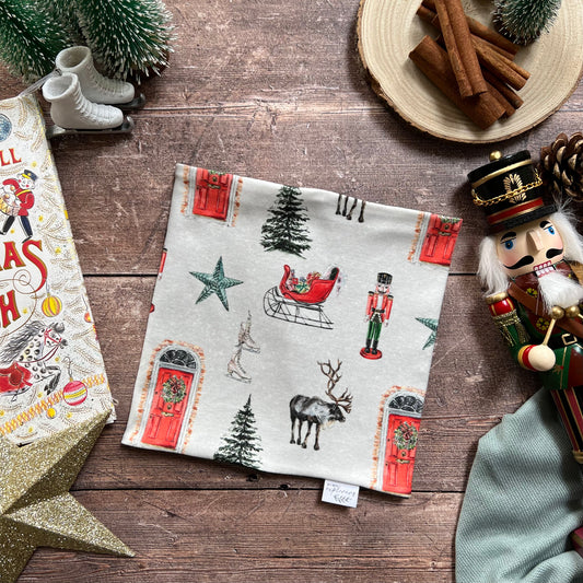 Traditional Christmas Snood 1-4 years (army inside)